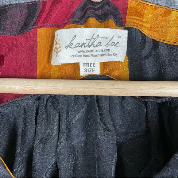 Kantha Bae Women’s OS Boho Hippie Open Tie Front Sleeveless Vest Slouchy Blouse - Picture 7 of 9